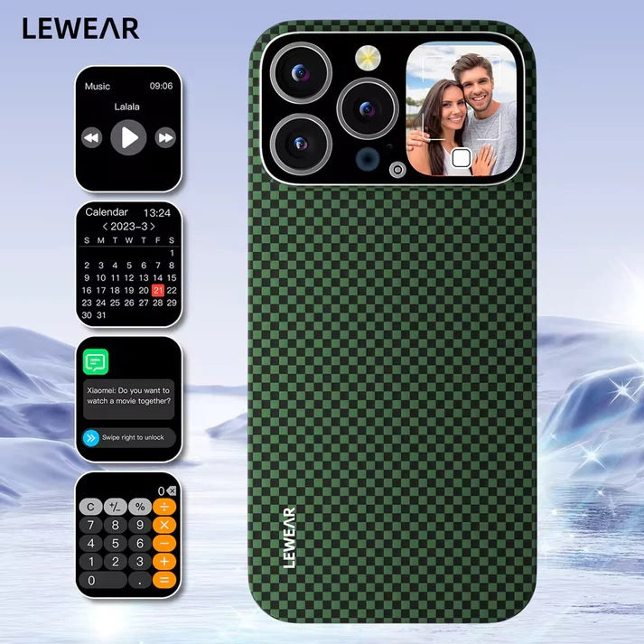 (Buy 1 Get 1) Smart iPhone Case with 1.83″ OLED Screen – Video Dial, Selfie Preview & Magnetic Charge