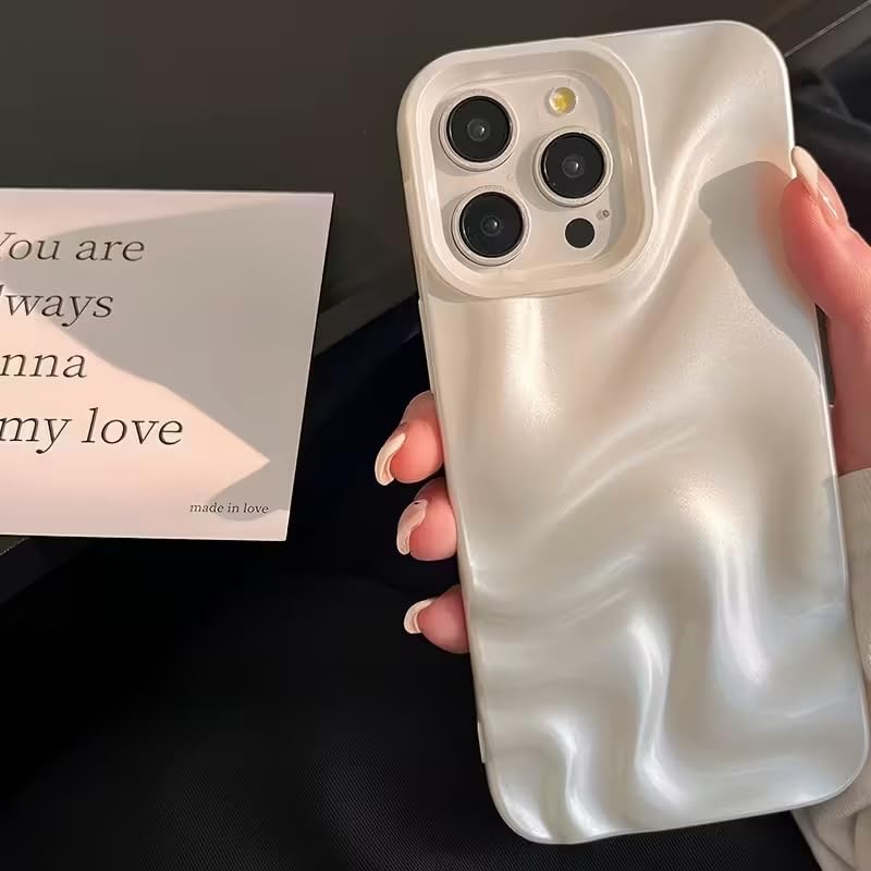 Hot 3D Minimalist Faux Wave Cute Design White Swirl Back Case Cover for iPhone