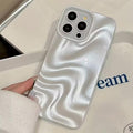 Hot 3D Minimalist Faux Wave Cute Design White Swirl Back Case Cover for iPhone