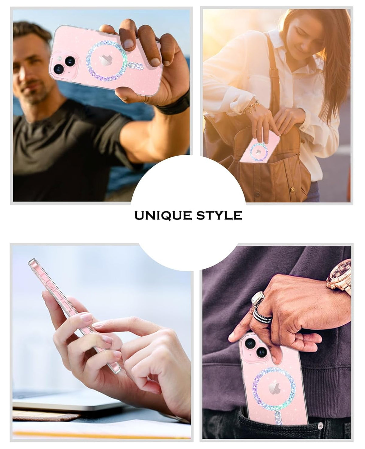 (Buy 1 Get 1) Magsafe Sparkling Design Slim Anti-Fingerprint for iPhone
