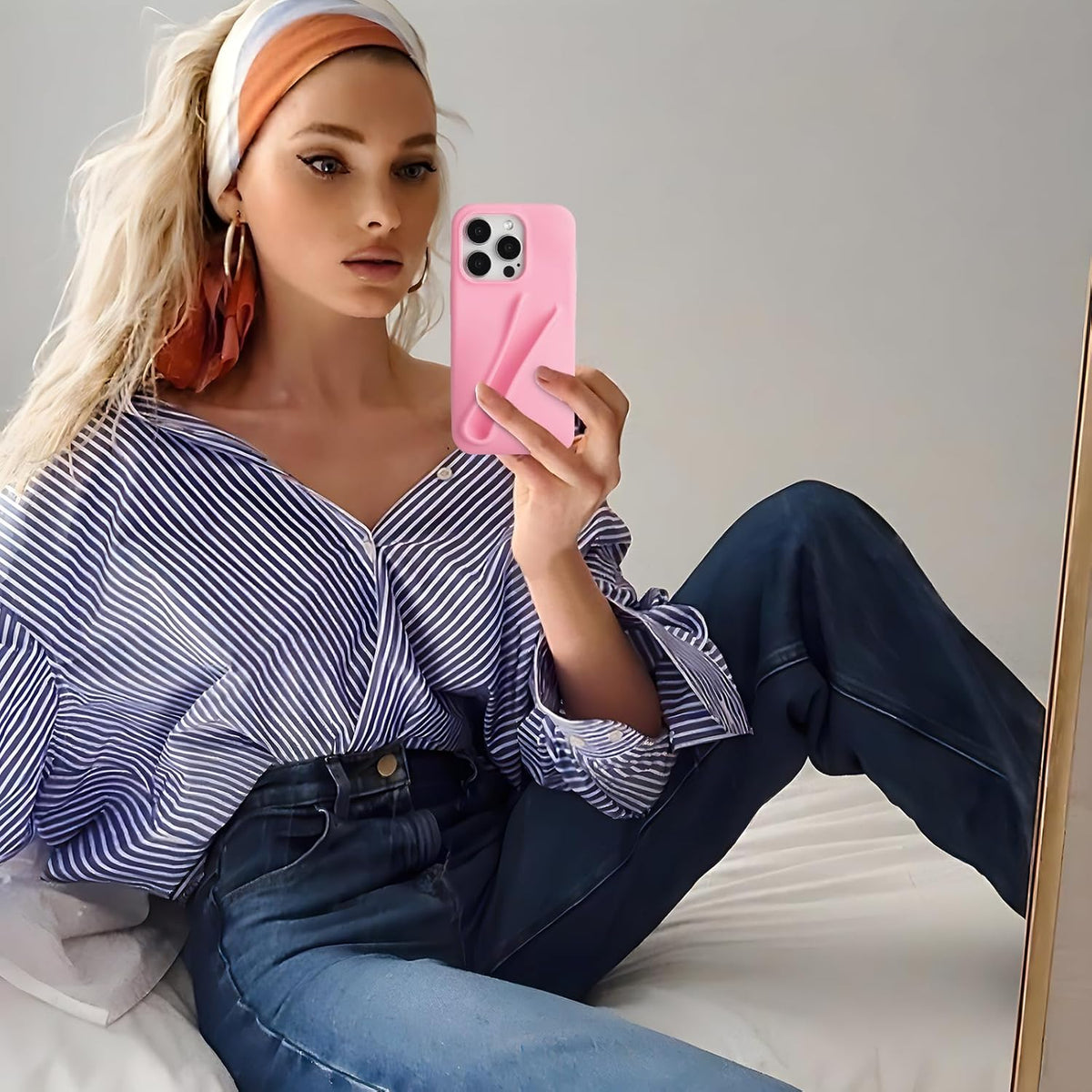 (Buy 1 Get 1) Premium Silicone Phone Cover With Lipstick Holder For iPhone