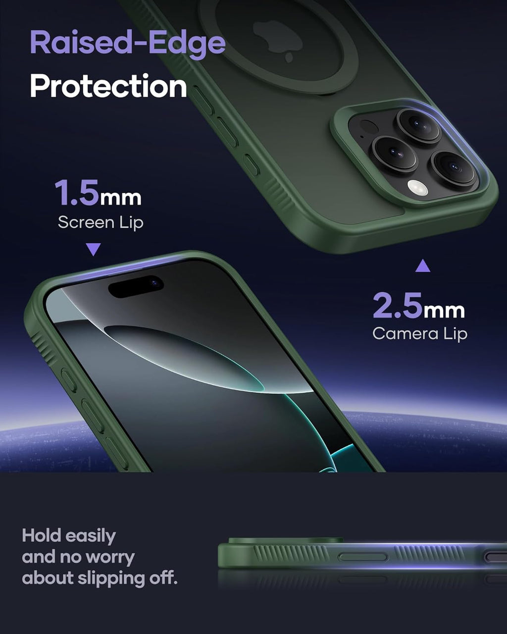 (Buy 1 Get 1) Magnetic Ring Kickstand, Shockproof Protective Back & Translucent Matte Slim Phone Cover for iPhone