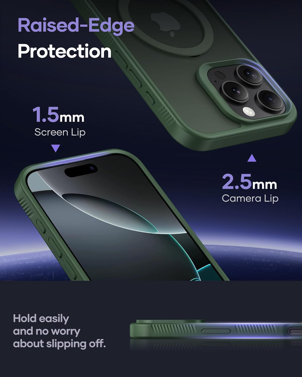 (Buy 1 Get 1) Magnetic Ring Kickstand, Shockproof Protective Back & Translucent Matte Slim Phone Cover for iPhone