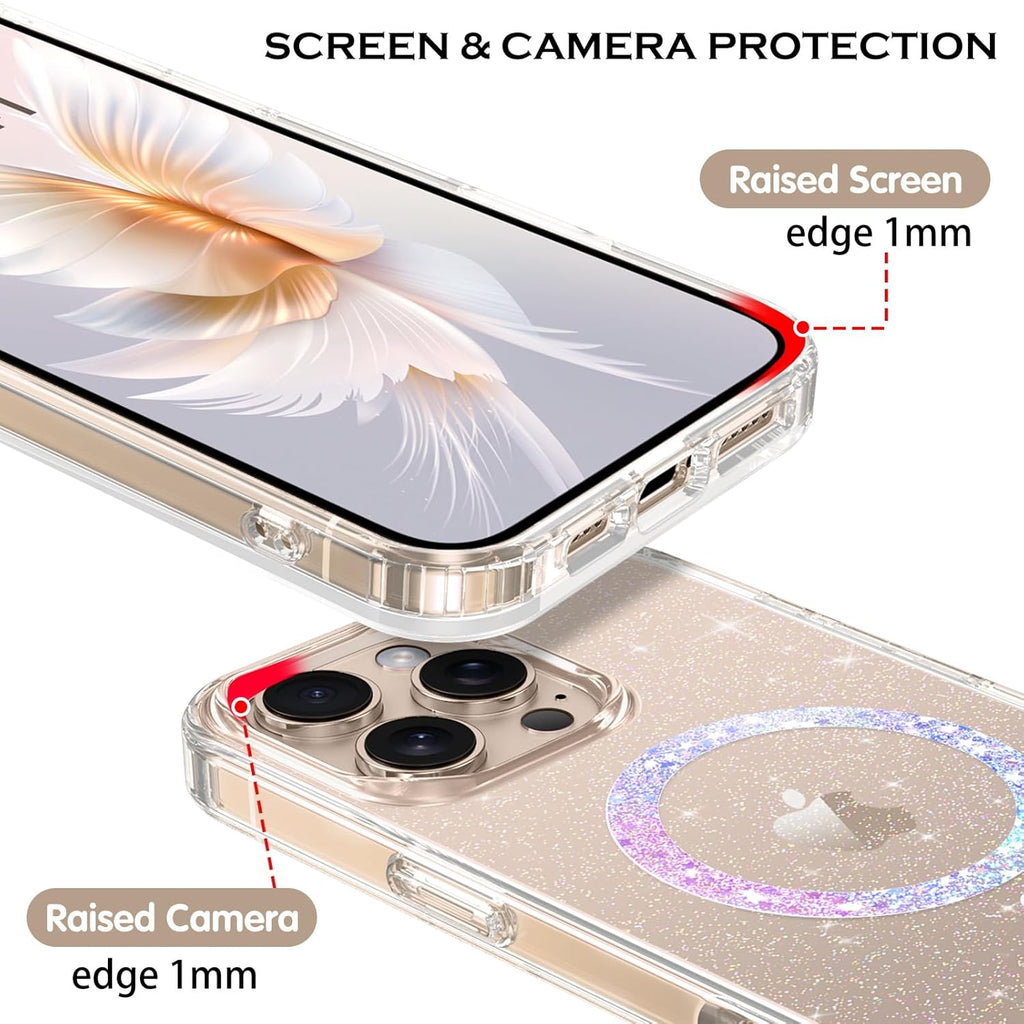 (Buy 1 Get 1) Compatible with Magsafe Sparkling Design Slim Anti-Fingerprint for iPhone
