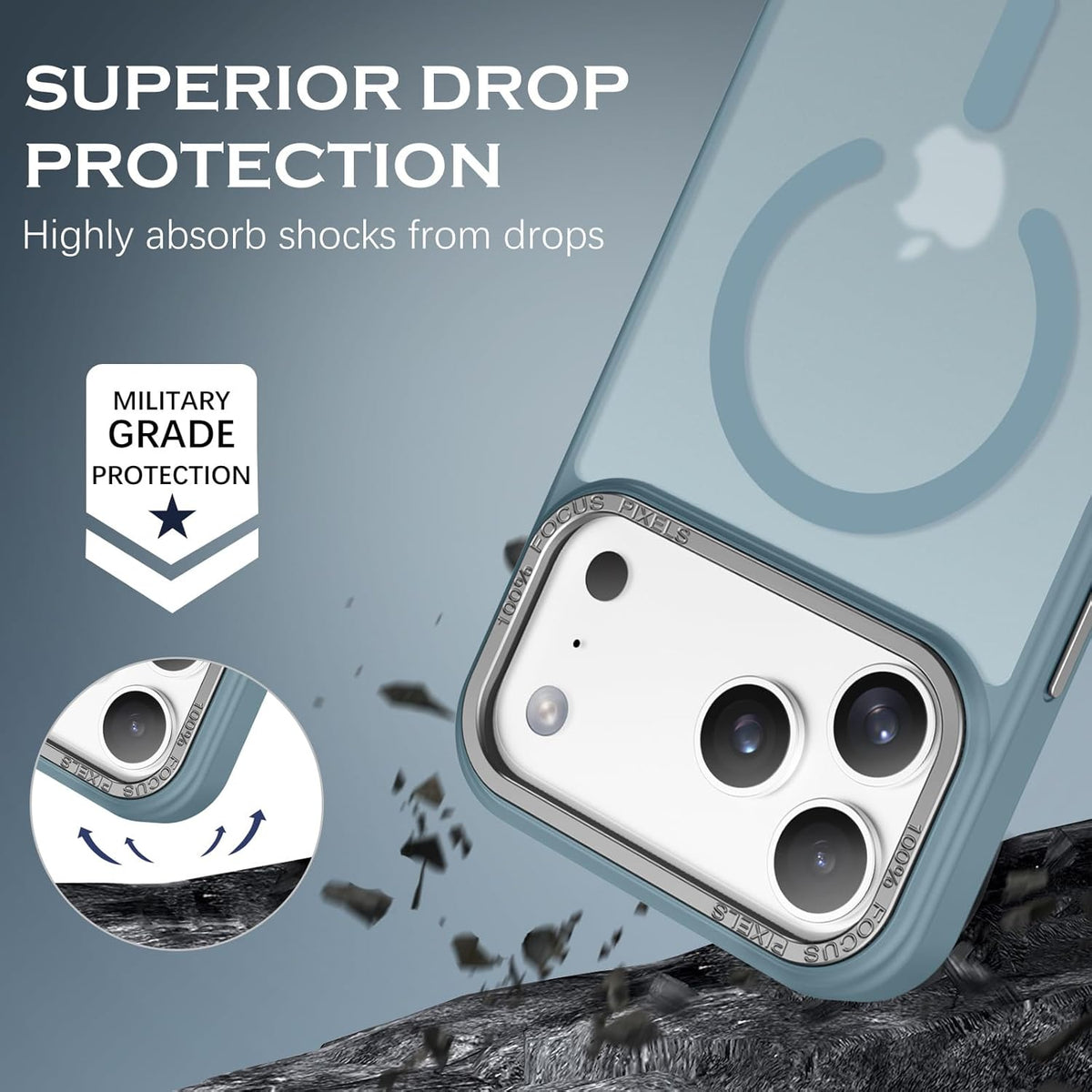 (Buy 1 Get 1) Slim Matte Anti-Fingerprint Full Body Military Grade Protection for iPhone