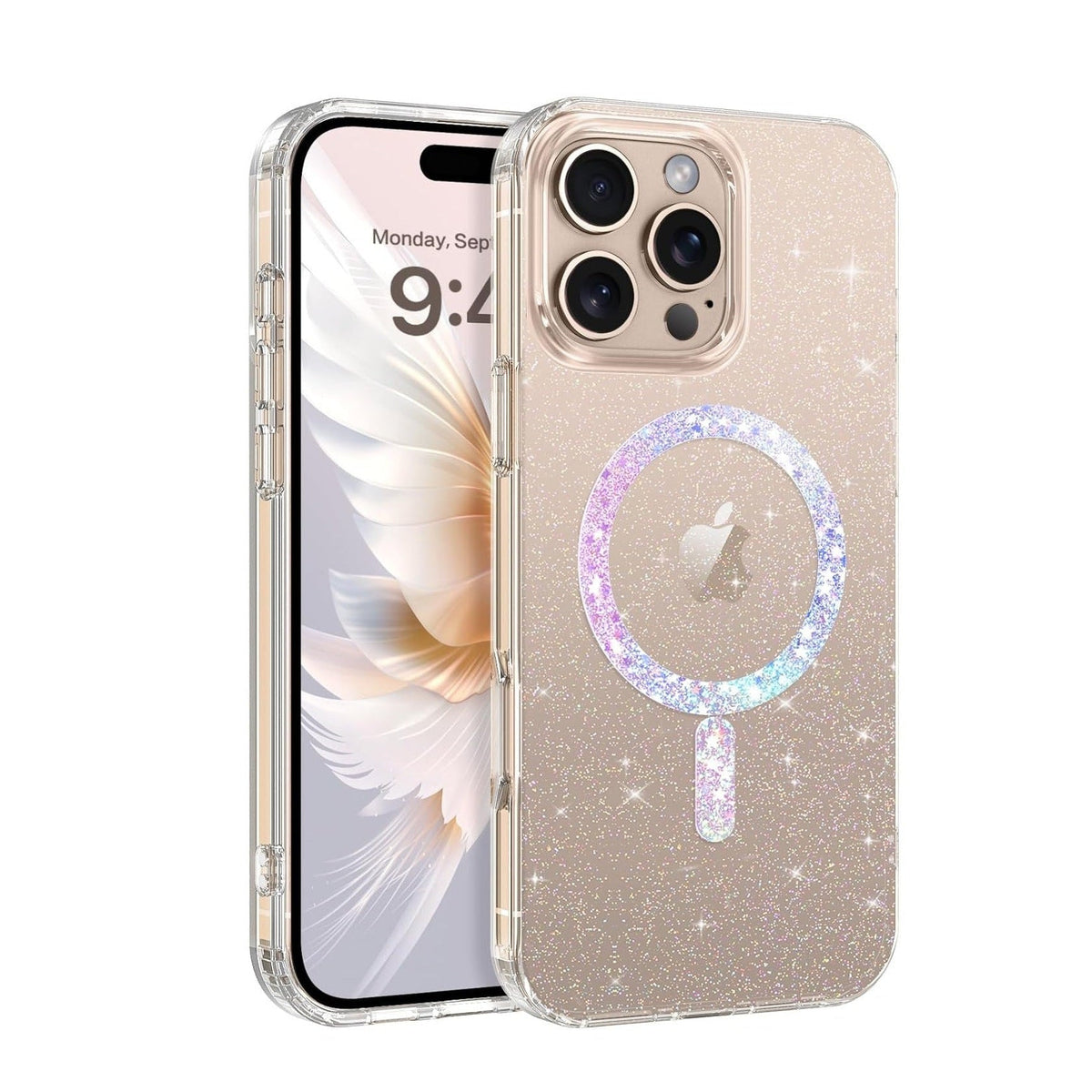 (Buy 1 Get 1) Compatible with Magsafe Sparkling Design Slim Anti-Fingerprint for iPhone