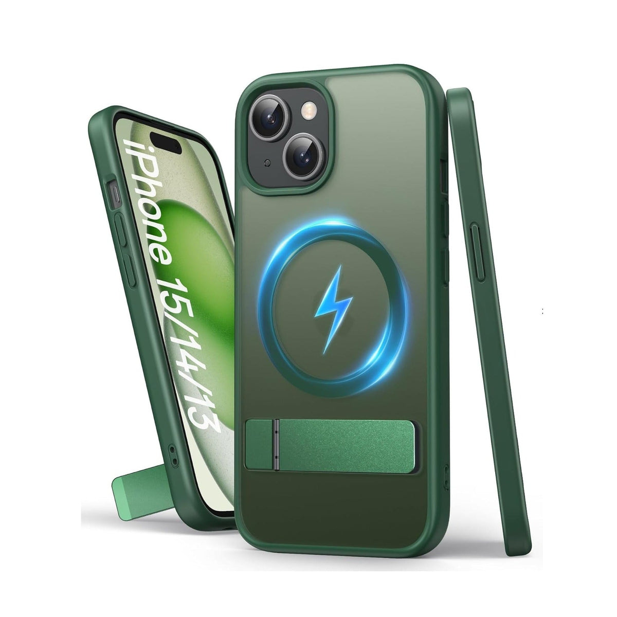 (Buy 1 Get 1) Magnetic with Build-in Stand Rugged Shockproof Protective Back Case For iPhone