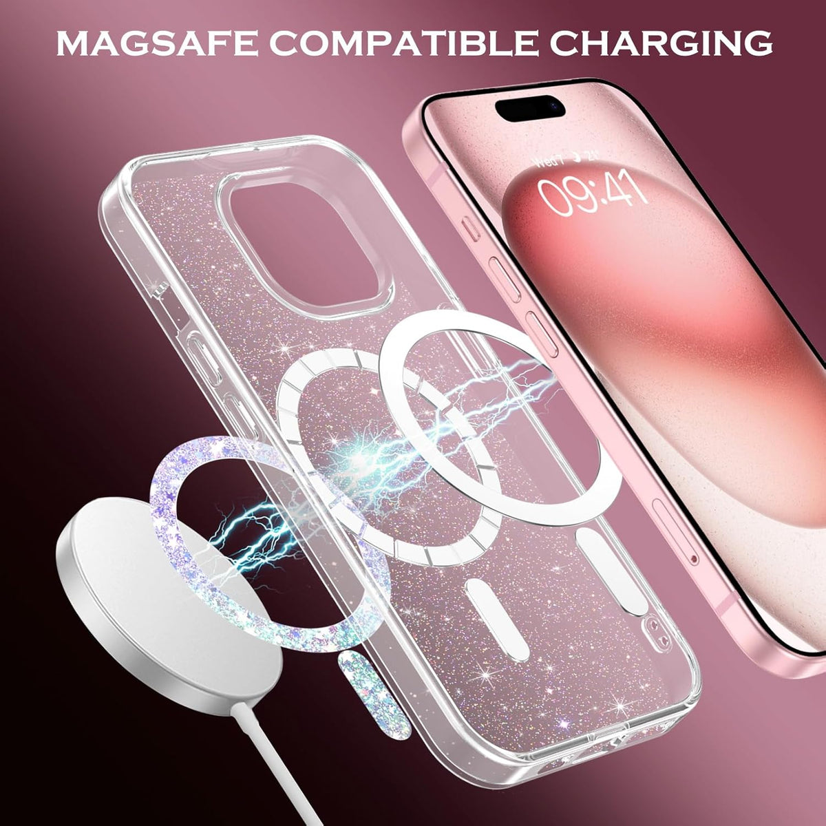 (Buy 1 Get 1) Magsafe Sparkling Design Slim Anti-Fingerprint for iPhone