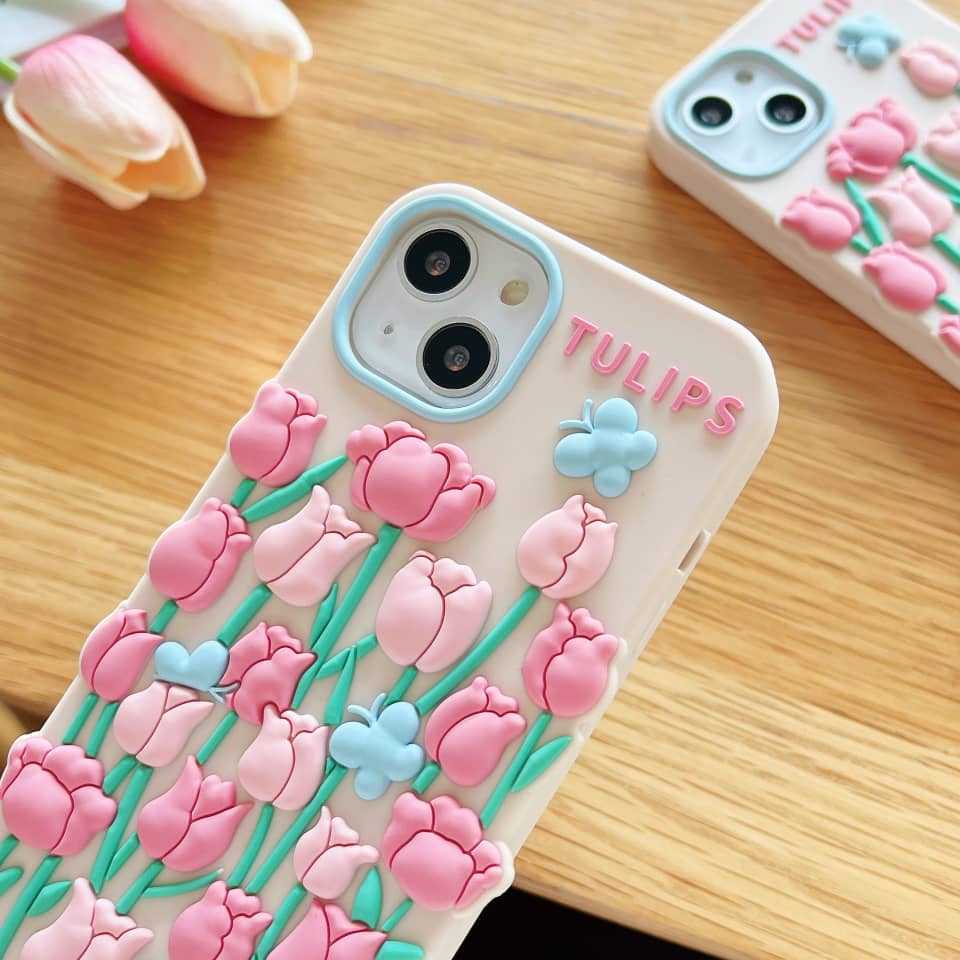 (Buy 1 Get 1) Pink Soft Tulip Case