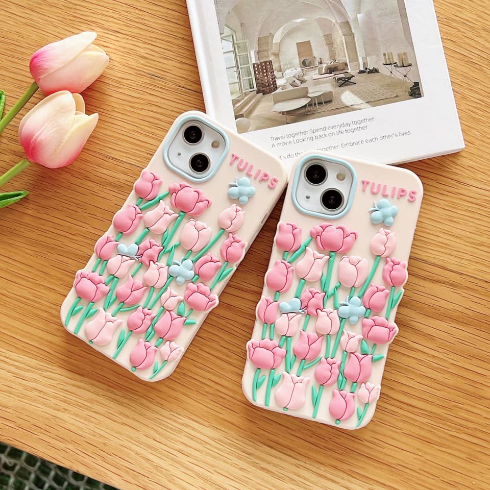 (Buy 1 Get 1) Pink Soft Tulip Case