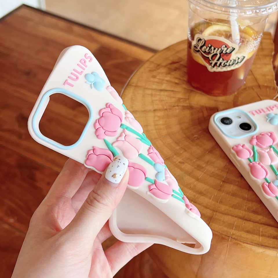 (Buy 1 Get 1) Pink Soft Tulip Case