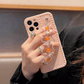 (Buy 1 Get 1) Peach Flower Chain Case For iPhone