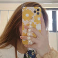 (Buy 1 Get 1) Yellow Floral Pearl Case For iPhone