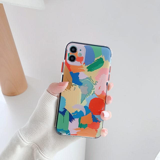 (Buy 1 Get 1) Artsy Painted Chain Phone Case For iPhone