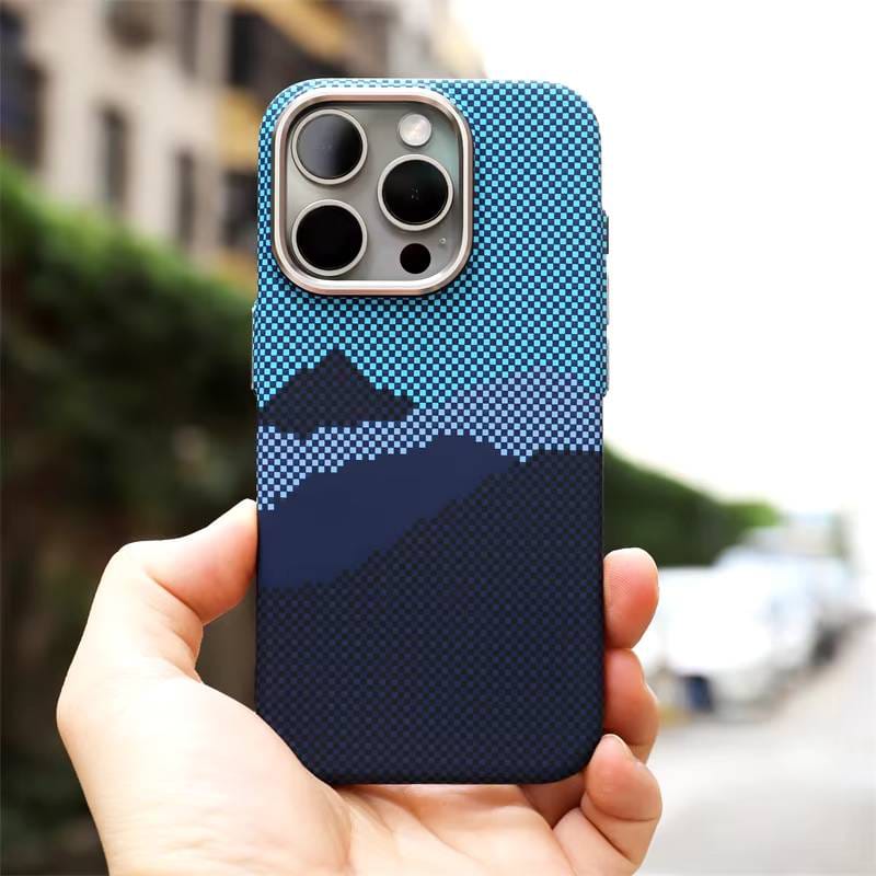 (Buy 1 Get 1) Alpine Luminate Kevlar Textured Case For iPhone (Blue)