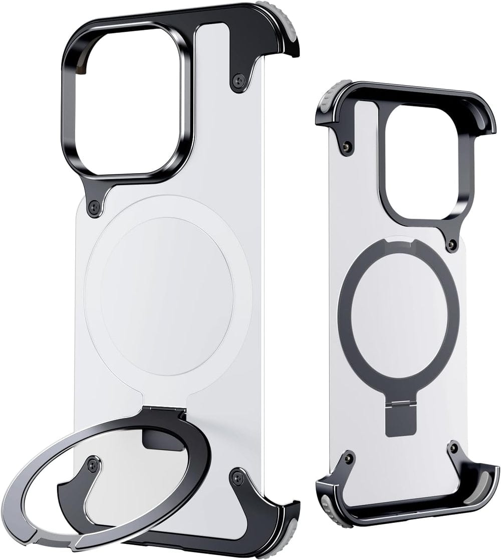 (Buy 1 Get 1) Metal Frameless Armoured Case with Kickstand For iPhone