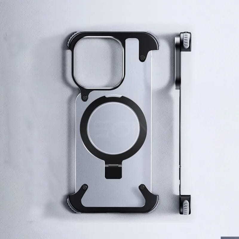 (Buy 1 Get 1) Metal Frameless Armoured Case with Kickstand For iPhone