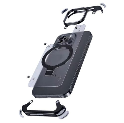 (Buy 1 Get 1) Metal Frameless Armoured Case with Kickstand For iPhone