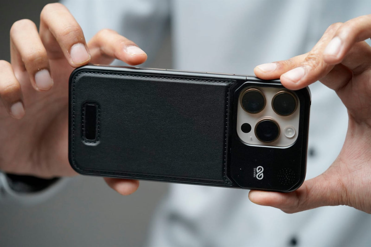 (Buy 1 Get 1) Titanium Frame Vegan Leather Case For iPhone