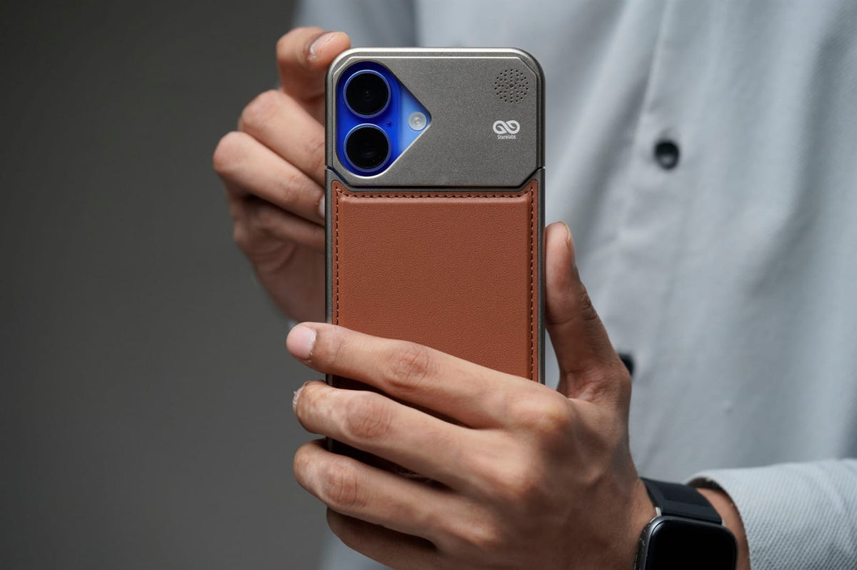 (Buy 1 Get 1) Titanium Frame Vegan Leather Case For iPhone