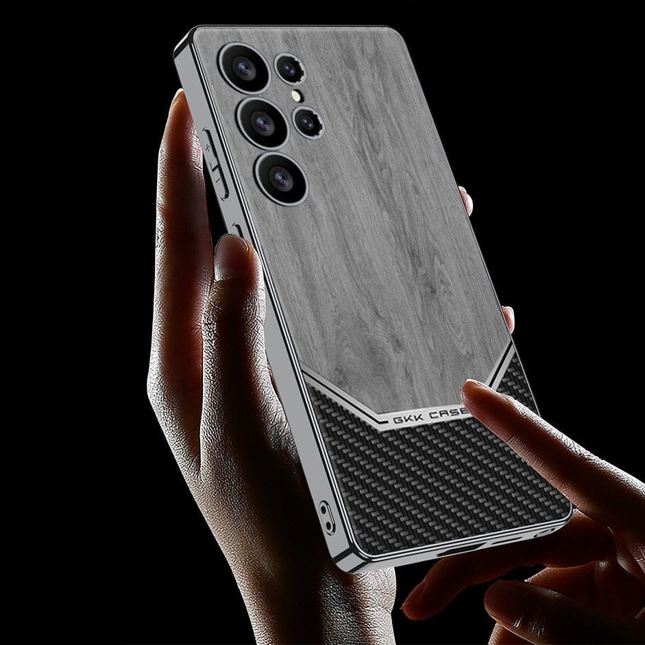 (Buy 1 Get 1) Luxurious Leather Wood Grain Texture Case - Samsung