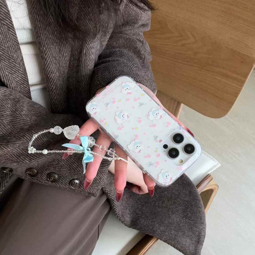 (Buy 1 Get 1) Baby Puppy Silicon Case For iPhone With Bow Charm