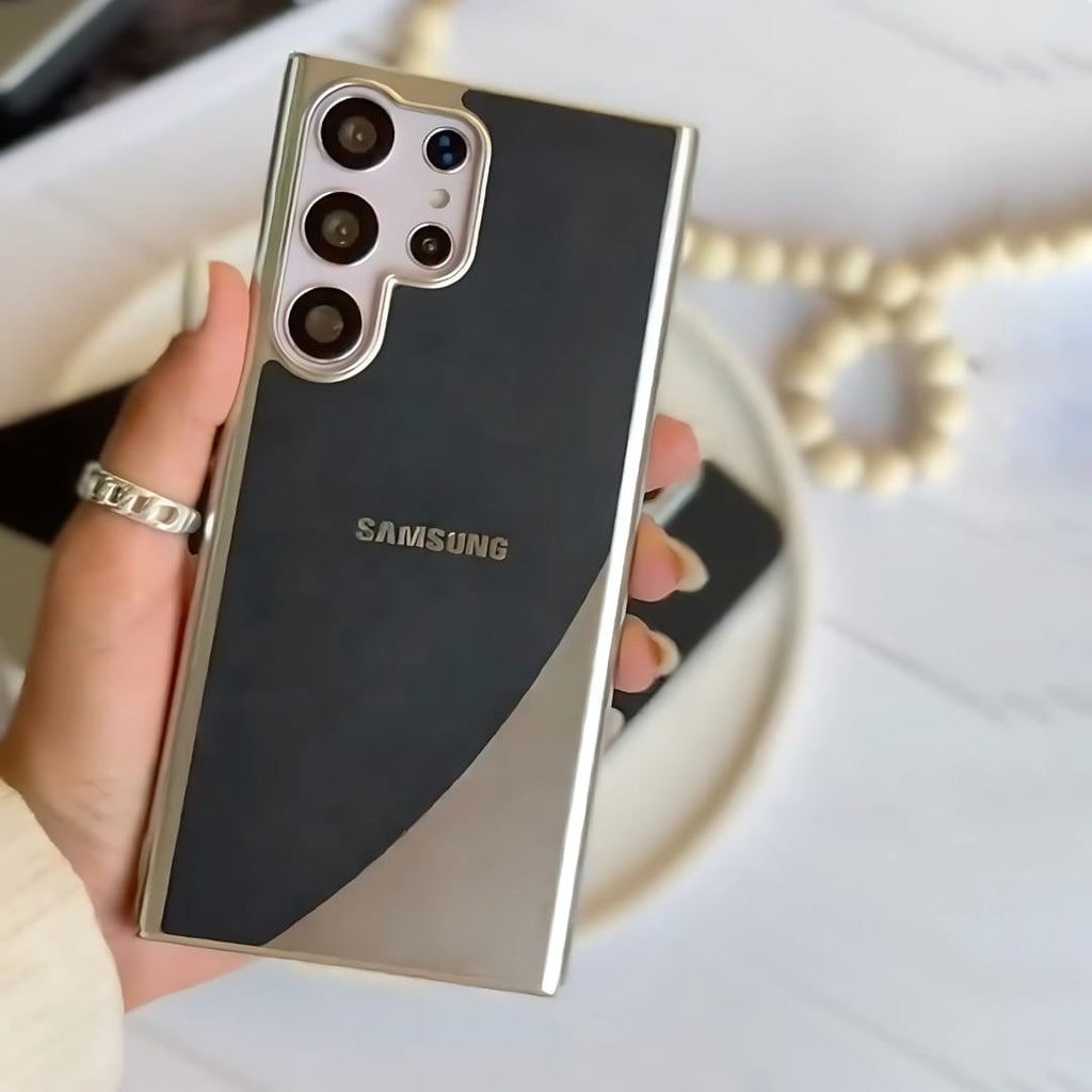 (Buy 1 Get 1) Elegant Luxe Leather Electroplated Case - Samsung