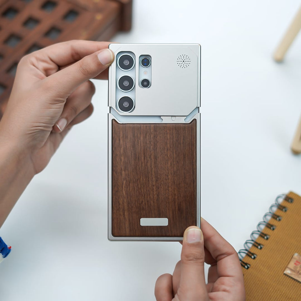 (Buy 1 Get 1) Nature Wood Grain Metallic Case - Samsung