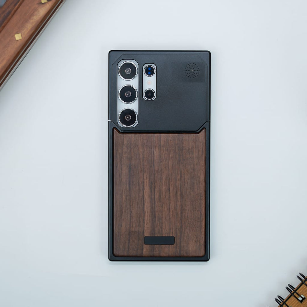 (Buy 1 Get 1) Nature Wood Grain Metallic Case - Samsung