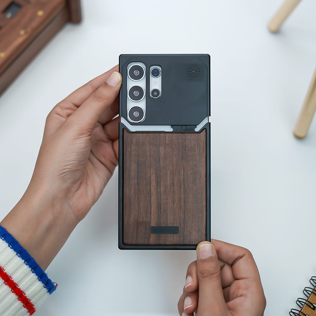 (Buy 1 Get 1) Nature Wood Grain Metallic Case - Samsung