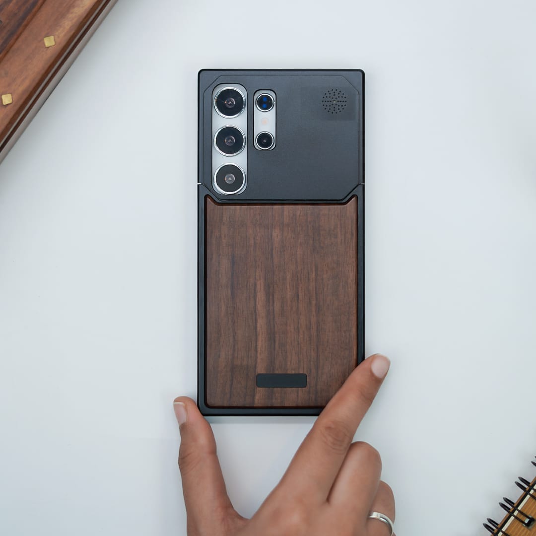 (Buy 1 Get 1) Nature Wood Grain Metallic Case - Samsung