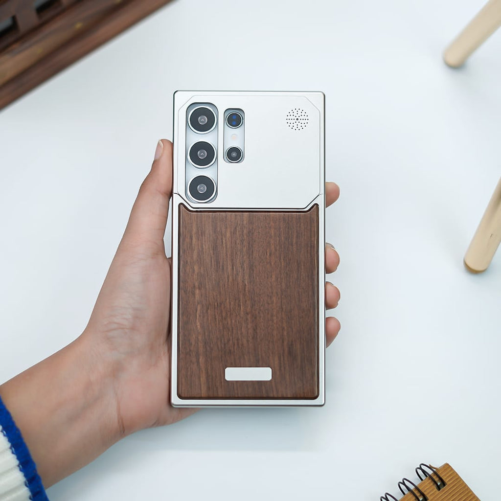 (Buy 1 Get 1) Nature Wood Grain Metallic Case - Samsung