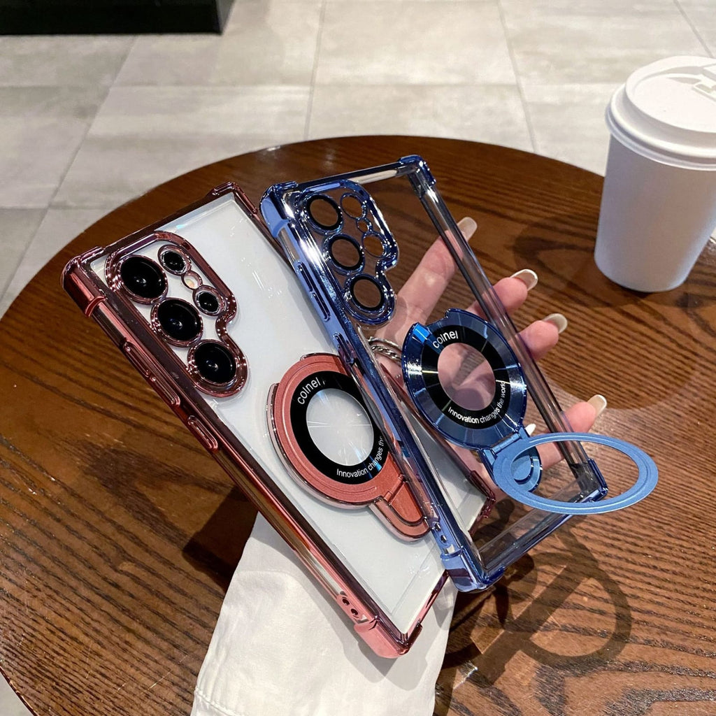 (Buy 1 Get 1) Air Armor Electroplated Magnetic Holder Case - Samsung