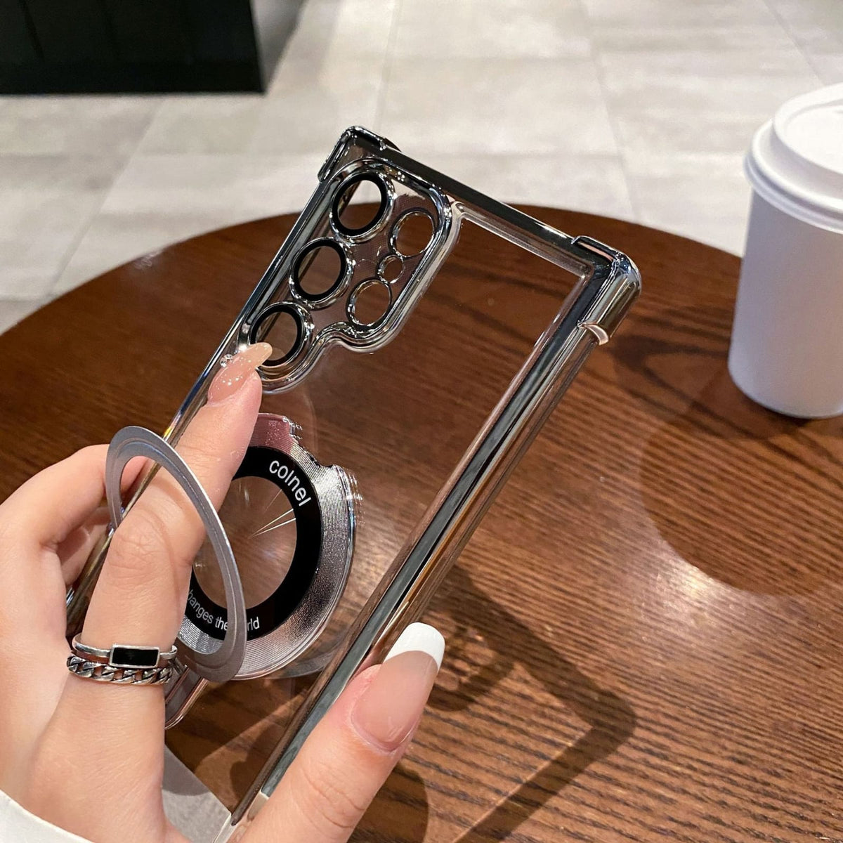 (Buy 1 Get 1) Air Armor Electroplated Magnetic Holder Case - Samsung