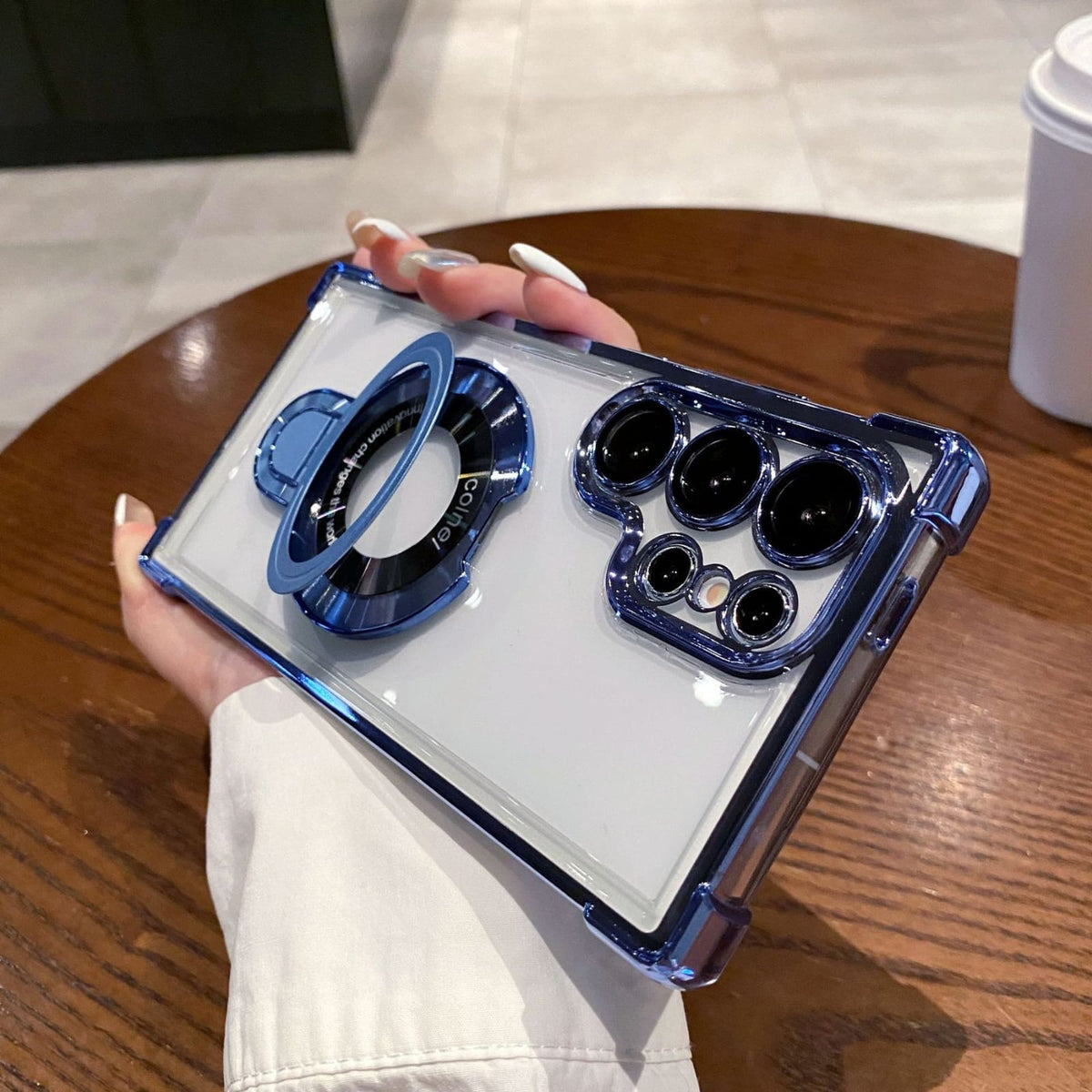 (Buy 1 Get 1) Air Armor Electroplated Magnetic Holder Case - Samsung