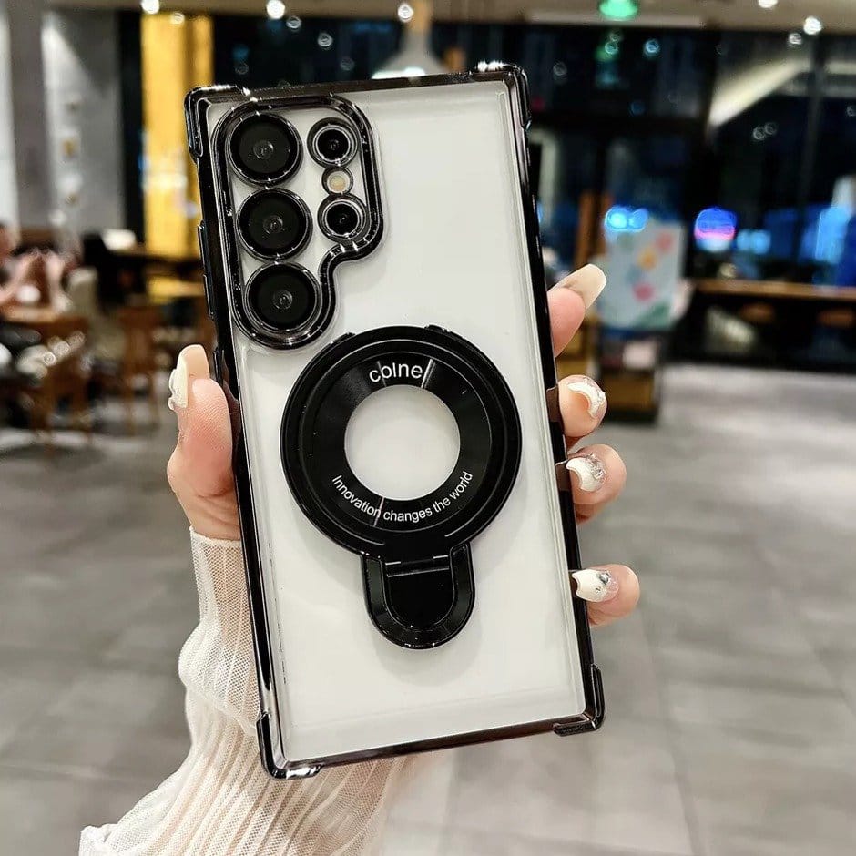 (Buy 1 Get 1) Air Armor Electroplated Magnetic Holder Case - Samsung