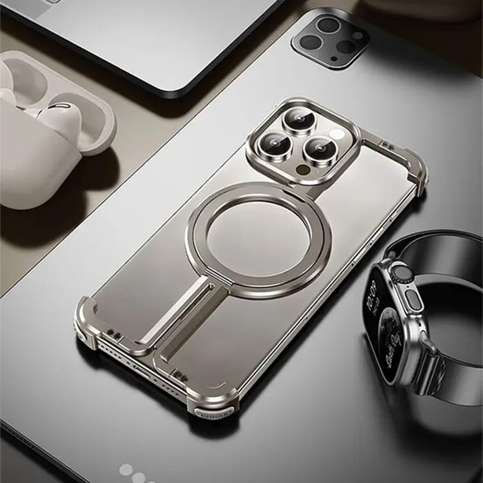 (Buy 1 Get 1) Shockproof Aluminum Frameless Ring Metal Case For iPhone