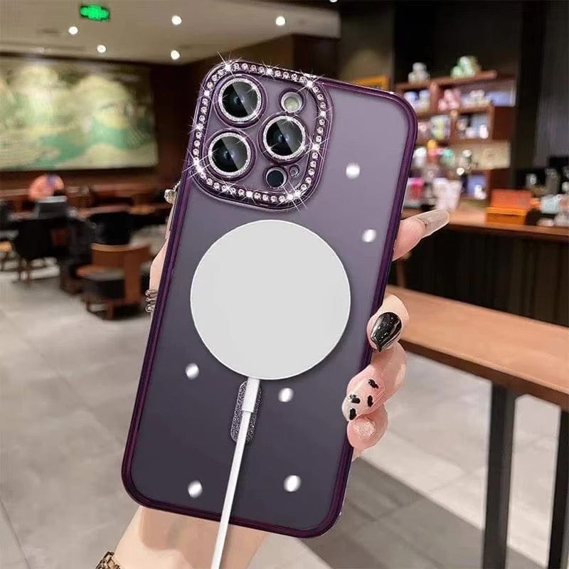 (Buy 1 Get 1) Rhinestones Bling Chrome Case With Camera Protector Case For iPhone