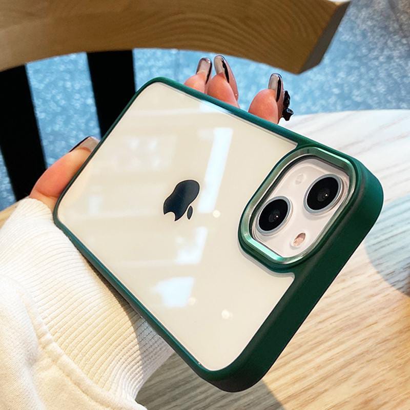 (Buy 1 Get 1) Metal Buttons Hybrid Case With Metal Lens Protection Case For iPhone