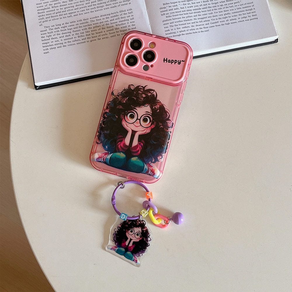 (Buy 1 Get 1) Cartoon Geek Girl Mirror iPhone Case
