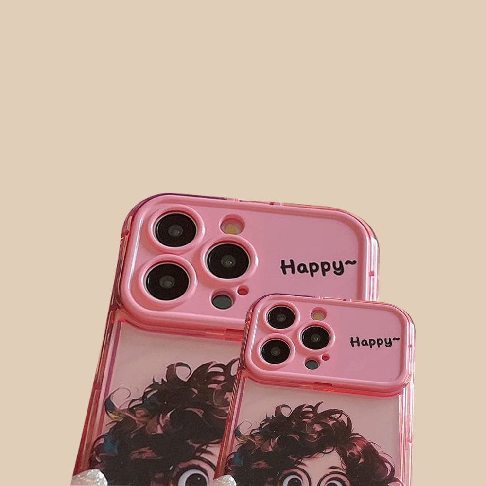 (Buy 1 Get 1) Cartoon Geek Girl Mirror iPhone Case
