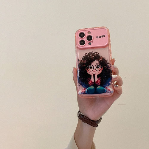 (Buy 1 Get 1) Cartoon Geek Girl Mirror iPhone Case