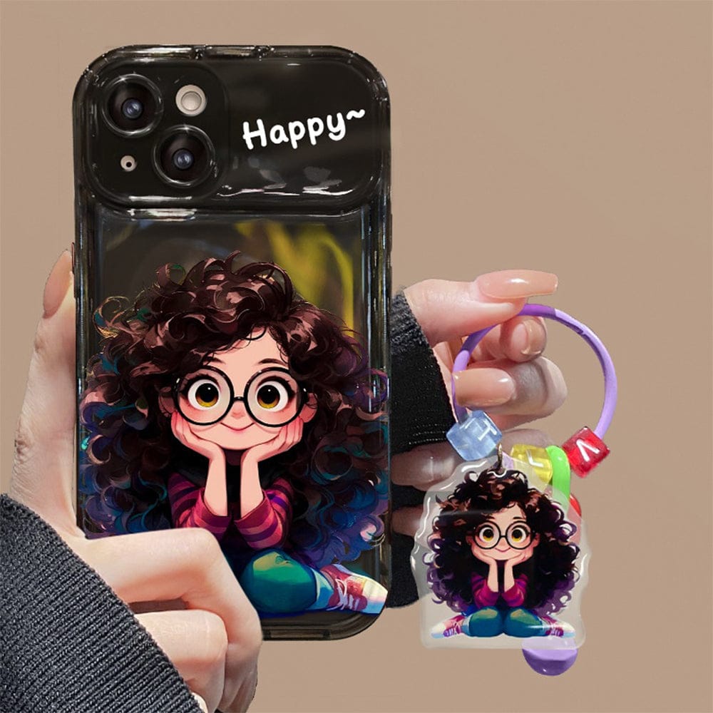 (Buy 1 Get 1) Cartoon Geek Girl Mirror iPhone Case