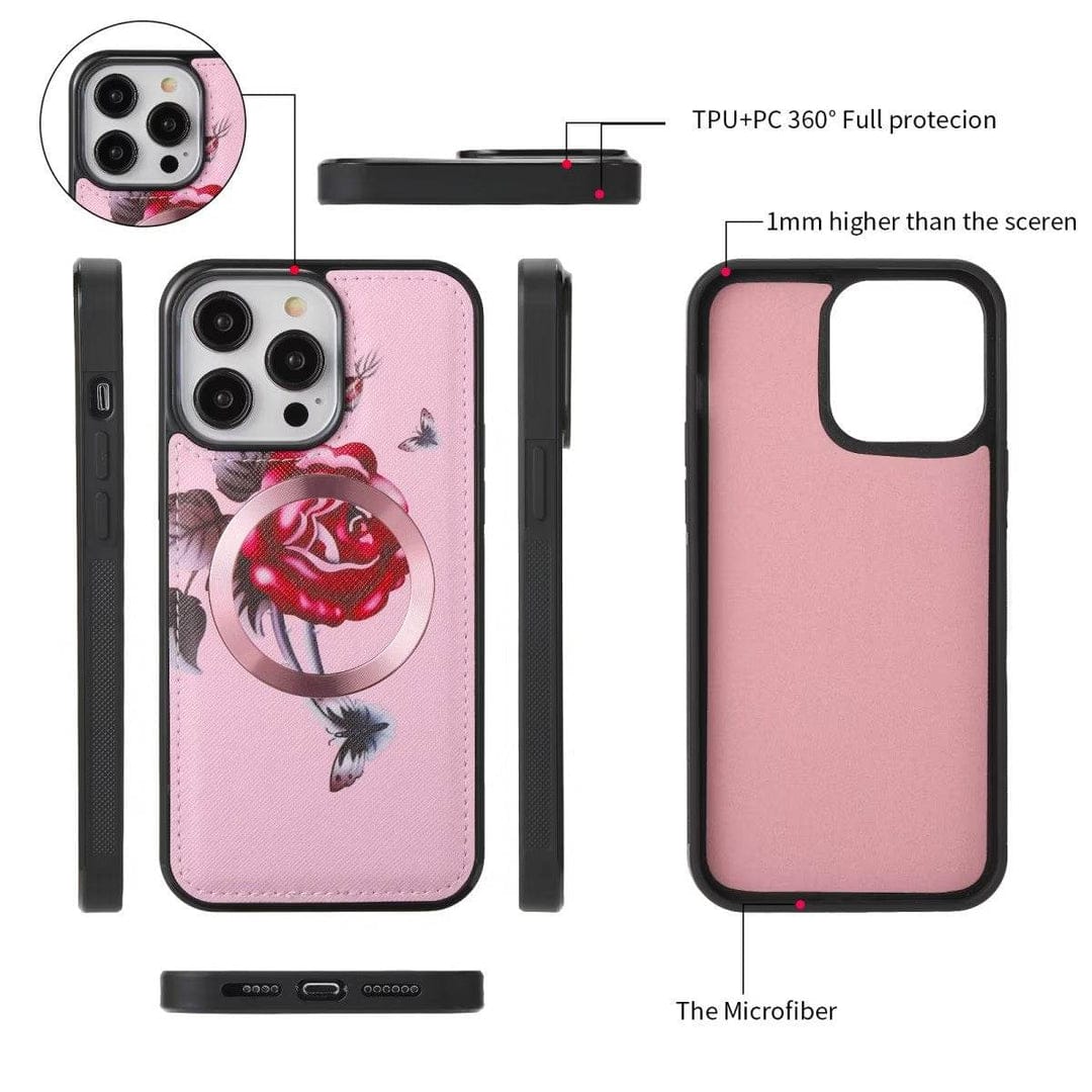 (Buy 1 Get 1) Flower Embellished Zipper Purse and Wallet Duo For iPhone