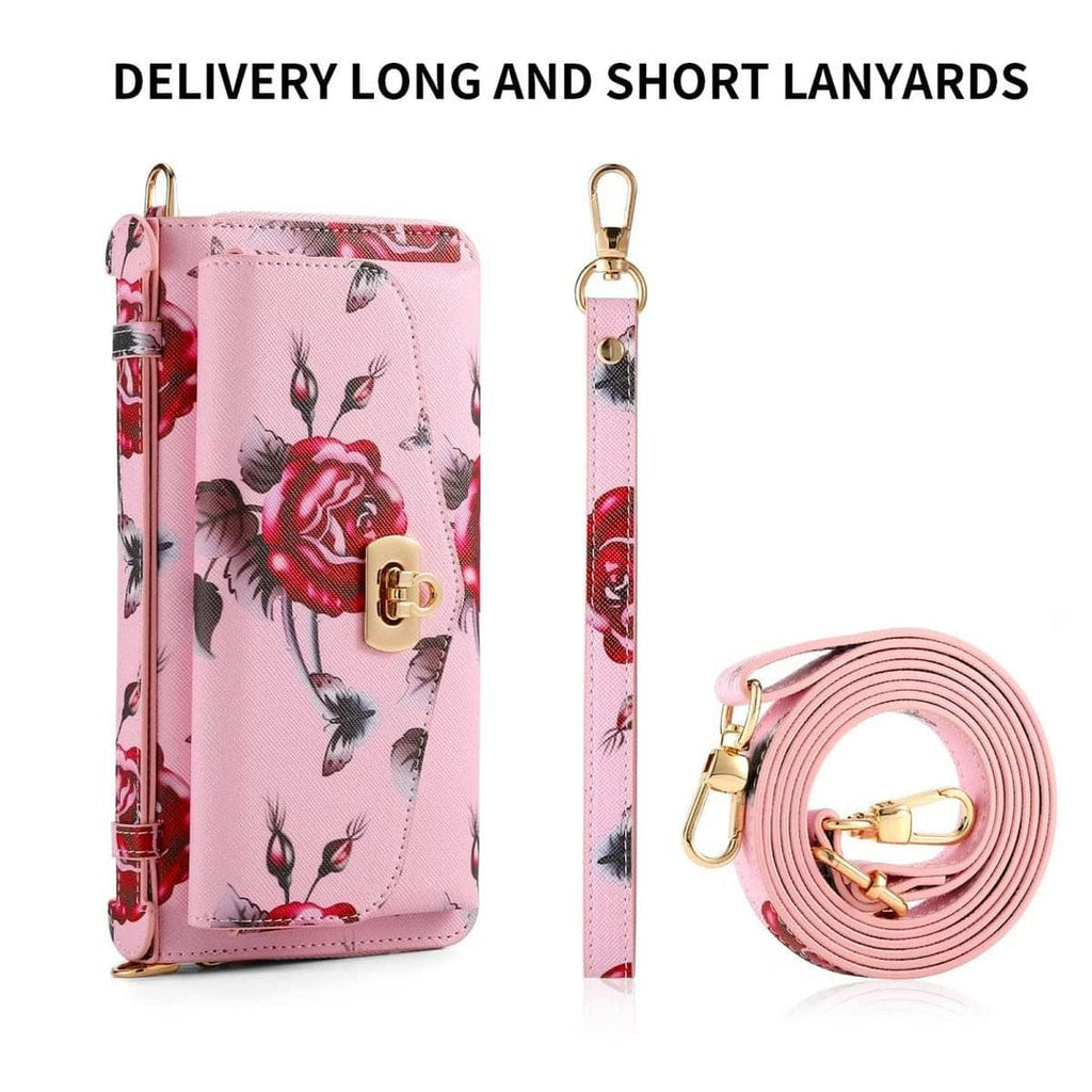 (Buy 1 Get 1) Flower Embellished Zipper Purse and Wallet Duo For iPhone