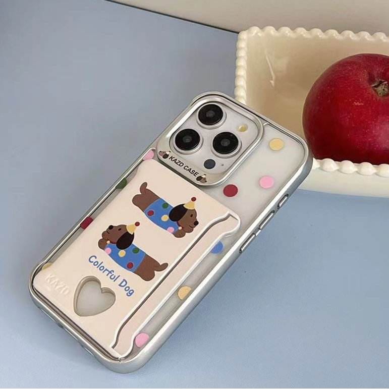 (Buy 1 Get 1) Playful Pooch Card Holder Case For iPhone