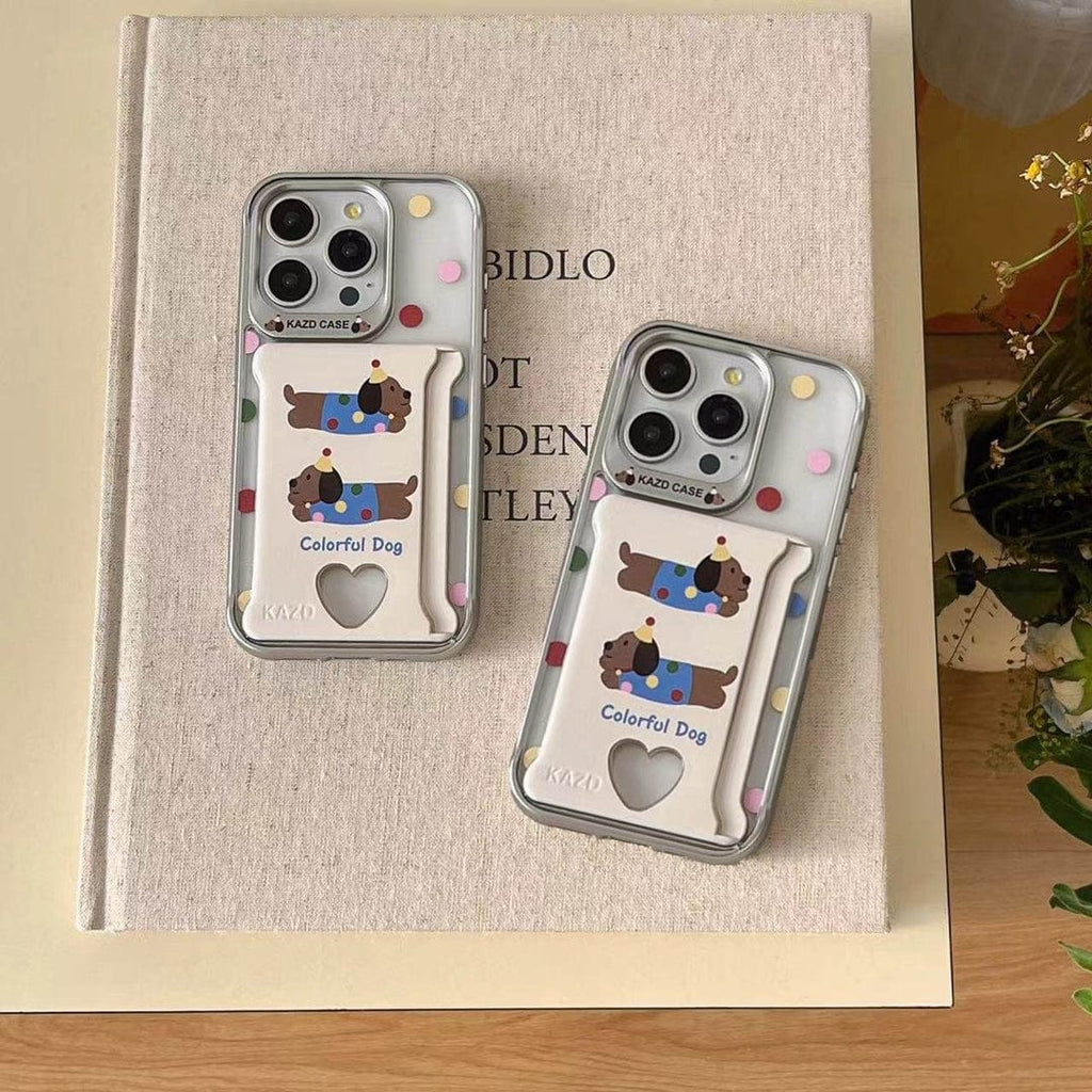 (Buy 1 Get 1) Playful Pooch Card Holder Case For iPhone