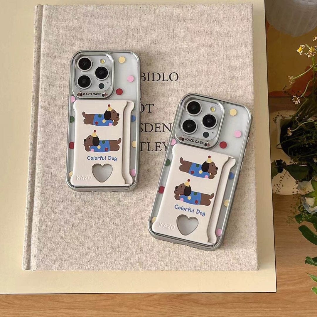 (Buy 1 Get 1) Playful Pooch Card Holder Case For iPhone