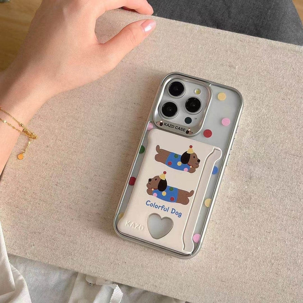 (Buy 1 Get 1) Playful Pooch Card Holder Case For iPhone