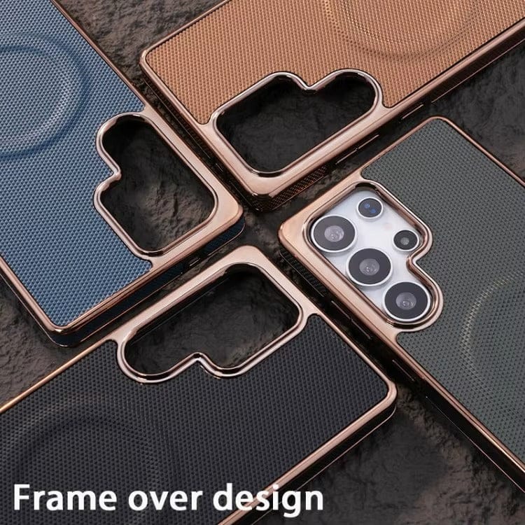 (Buy 1 Get 1) Golden Edge Prime Leather Case For Samsung